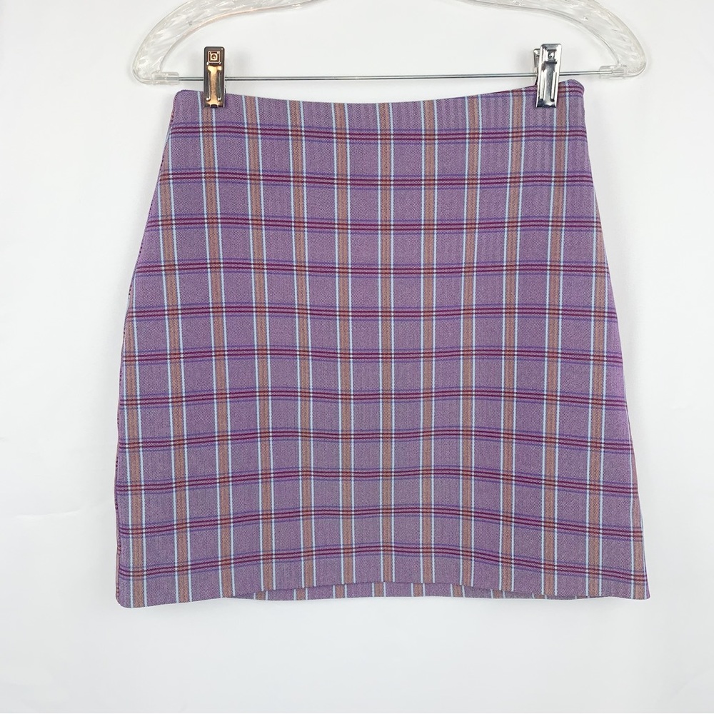 ASOS Purple Checkered Plaid Mini Skirt - Picture 2 of 9